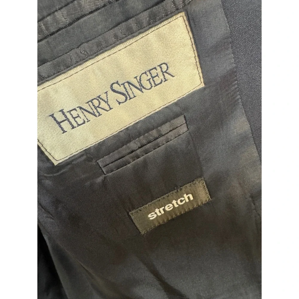 Hugo Boss Mens Navy Blue Virgin Wool Stretch 3 Button Suit Set Size 40R 32x31